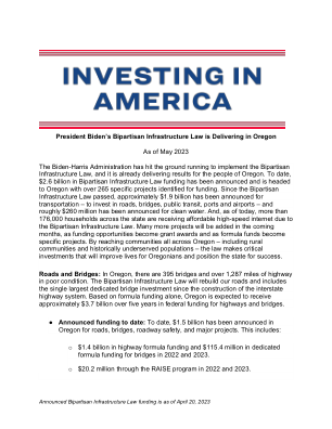 拜登总统的两党基础设施​​法在俄勒冈州获得实施